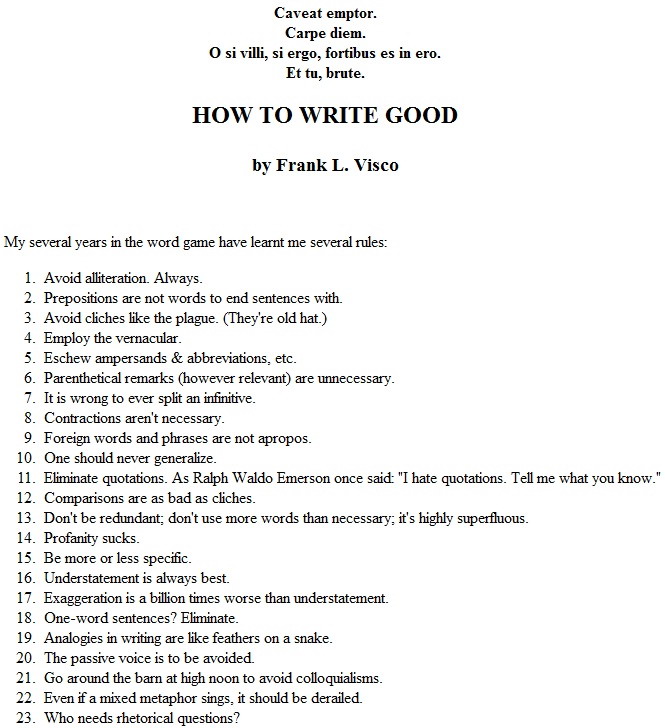 How to Write Good