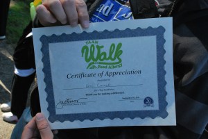 2011 Food Allergy Walk Pittsburgh - Appreciation Certificate