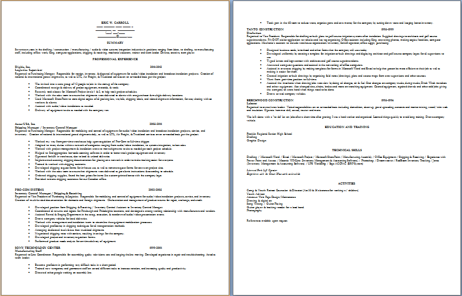 Please help me with my resume!