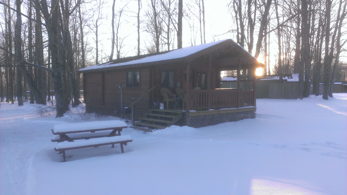 Forest Ridge Campgroundsa and Cabins | Allegheny Cabin - in the snow