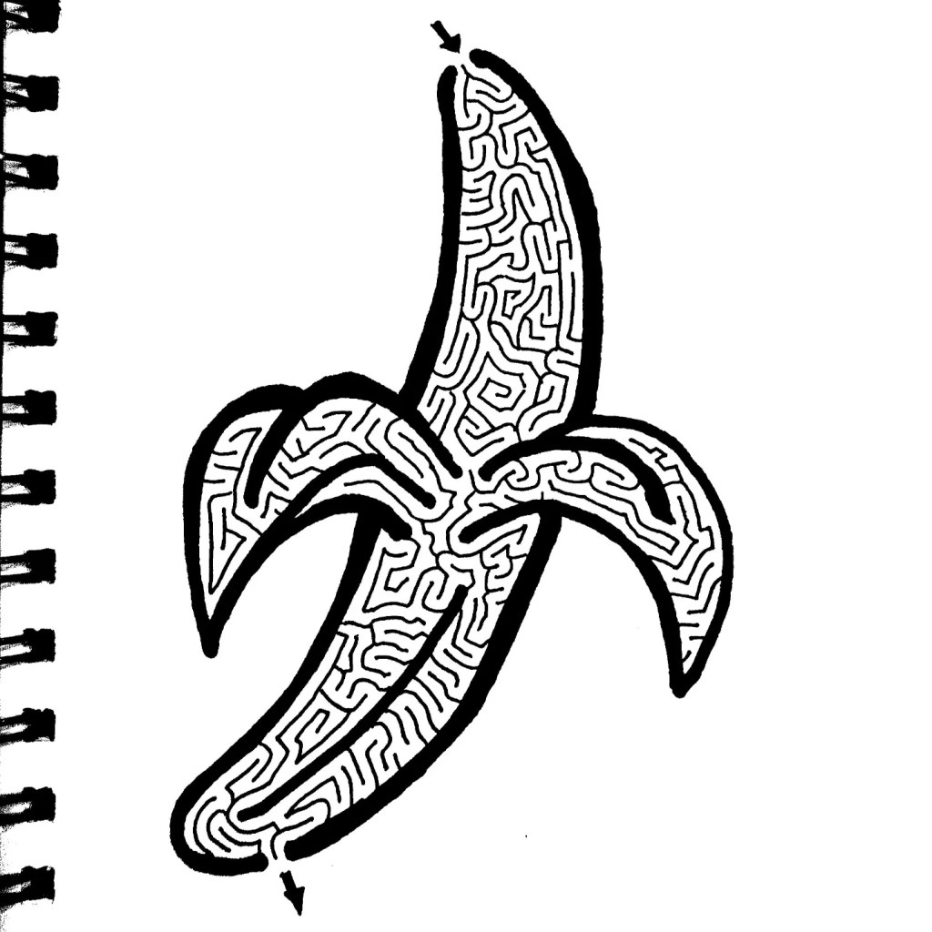 Banana Maze (Black & White)