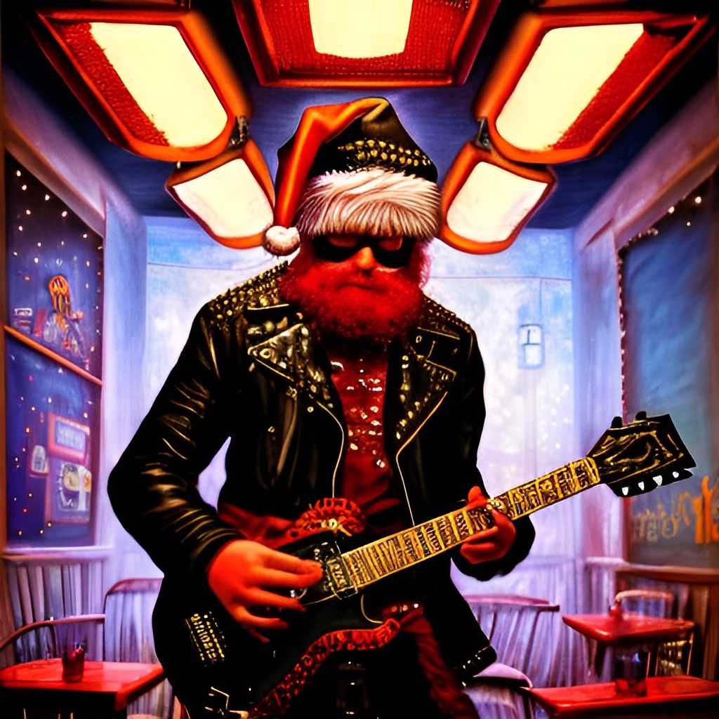 AI Generated punk rock Christmas art.