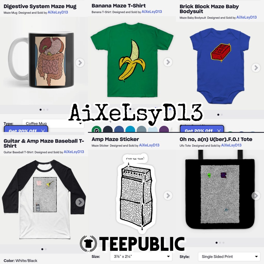 Samples from by TeePublic store.