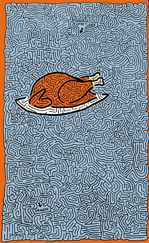 Turkey on a platter maze,
