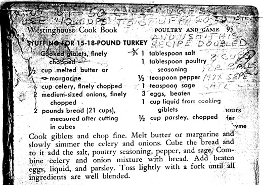 old stuffing recipe