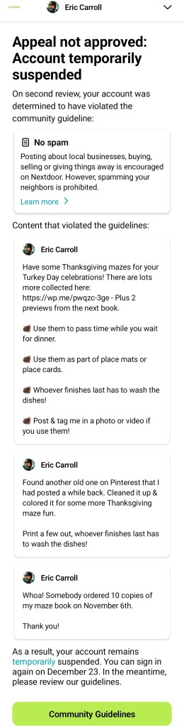 3 "spam" notifications, three of which don't even contain links.