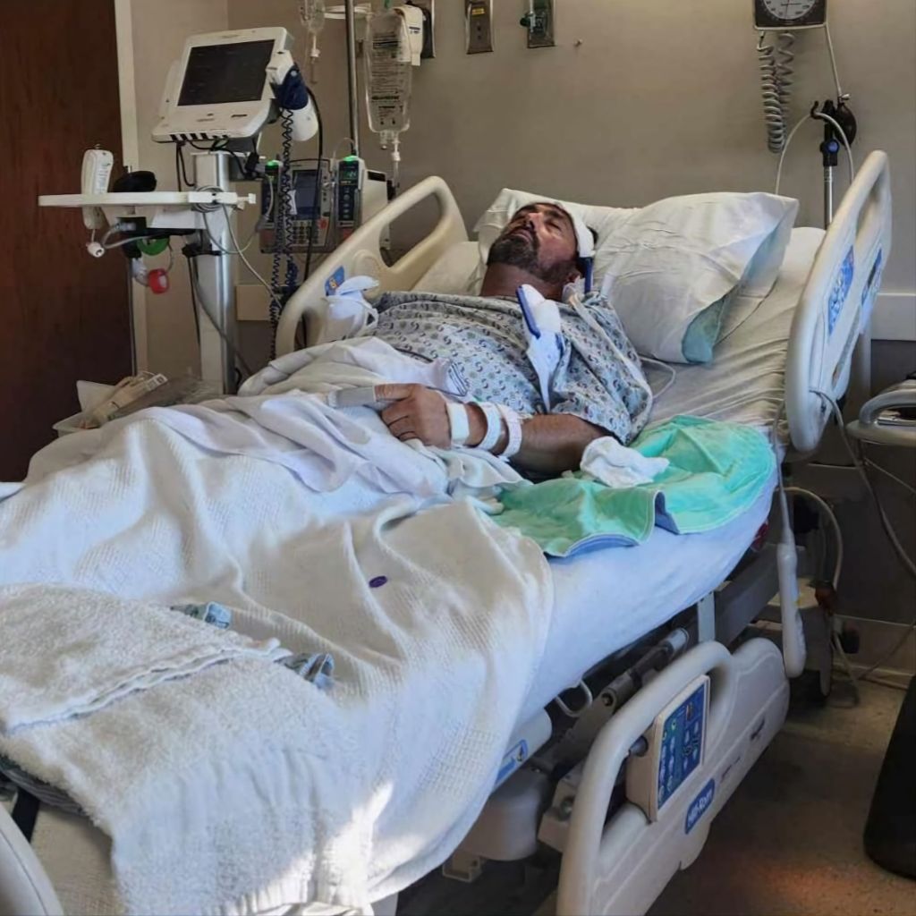 Me in a hospital bed in September or October 2023.