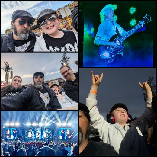 A pastiche of images from the AC/DC show in Pittsburgh in 2025.