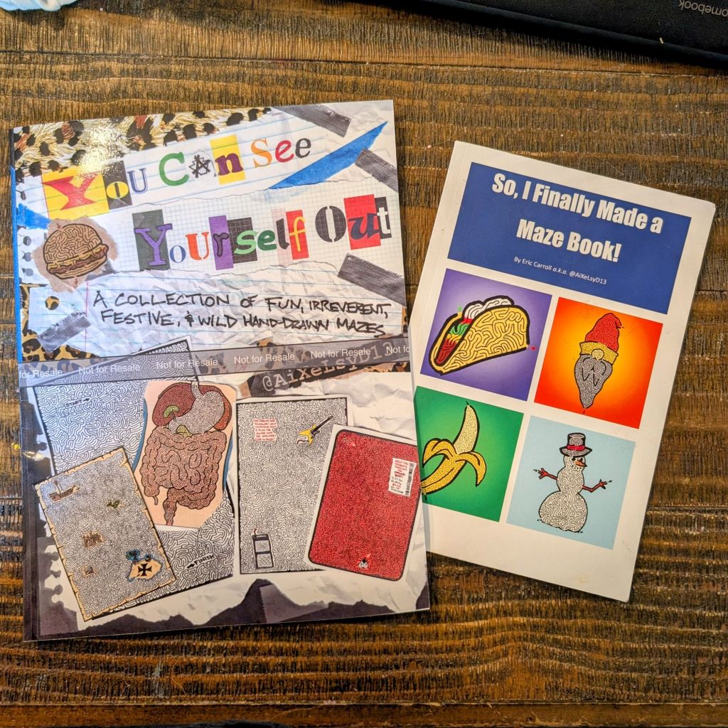 Both my maze books side-by-side.