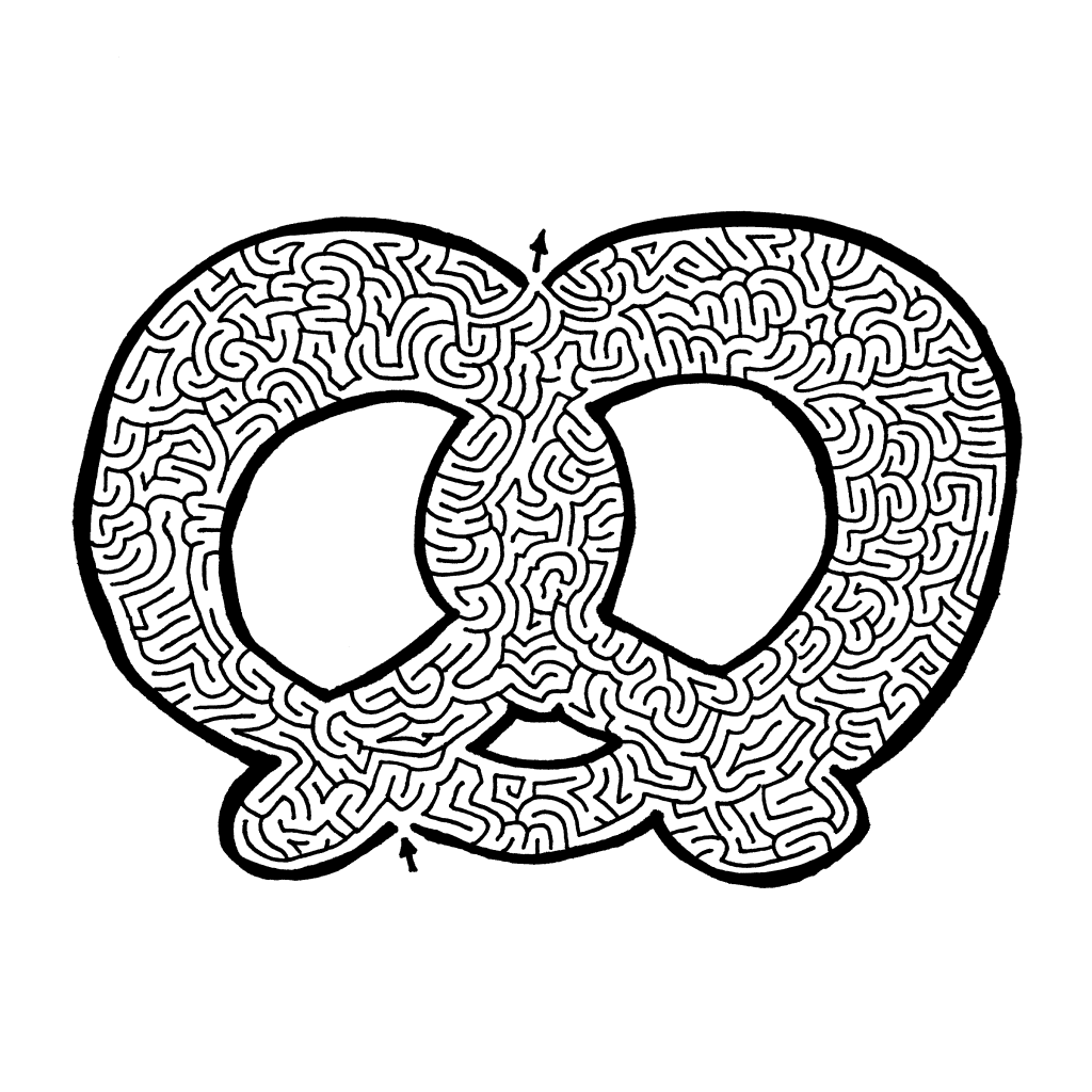 Soft Pretzel Maze (black & white)
