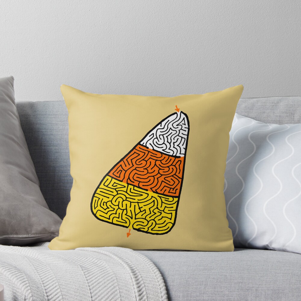 Candy Corn Maze Throw Pillow @ RedBubble