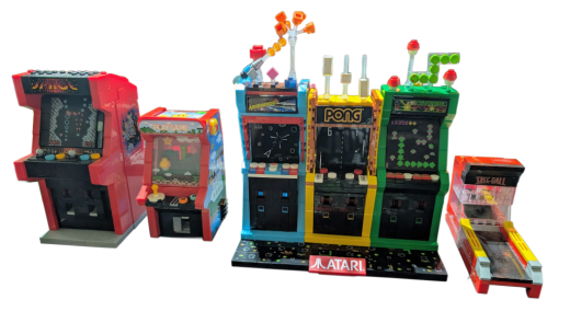 LEGO & comprtetors' brick block toy arcade machines.